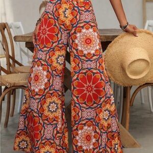 Bohemian Floral Wide-Leg Pants